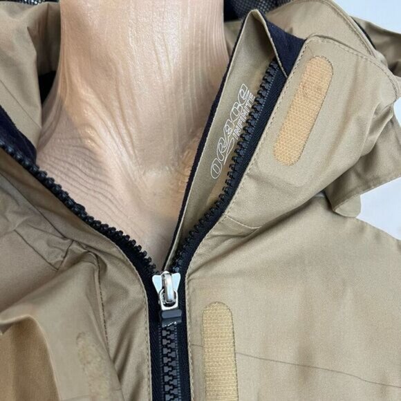 Vintage Orage Women’s Small Tan Ski Snowboarding Jacket Waterproof Hooded Zip - Picture 14 of 15